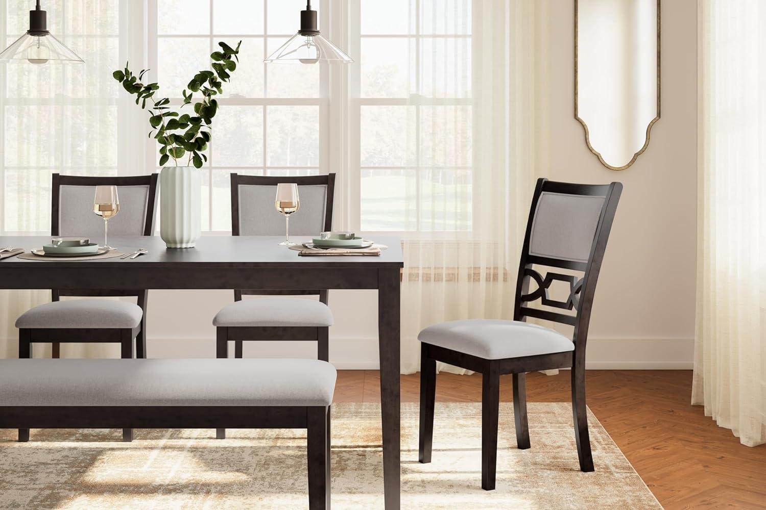 Ashley Furniture Langwest Brown Dining Table and 4 Chairs and Bench - Set of 6