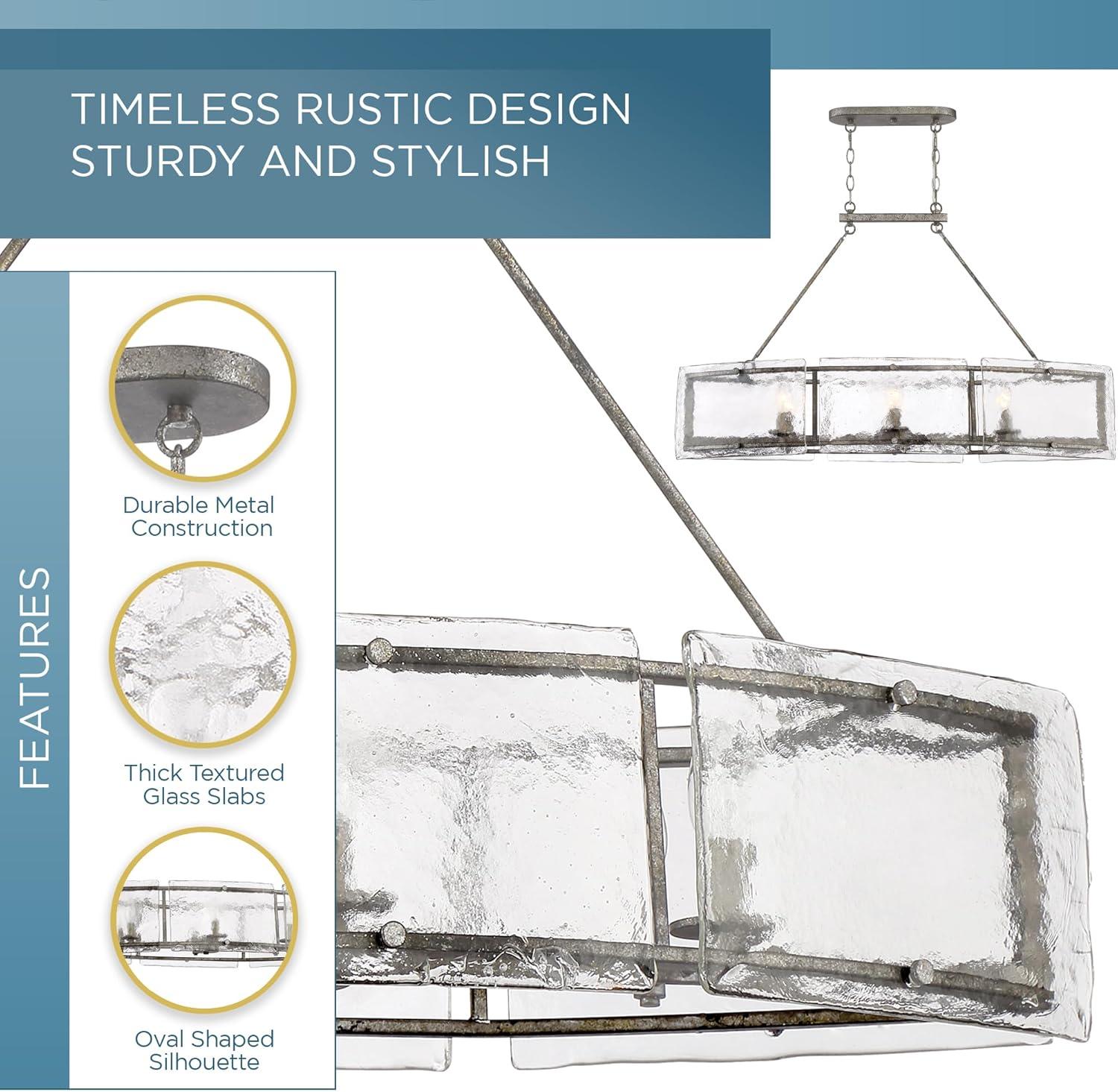 Quoizel Lighting Fortress 6 - Light Island Pendant Light in  Mottled Silver