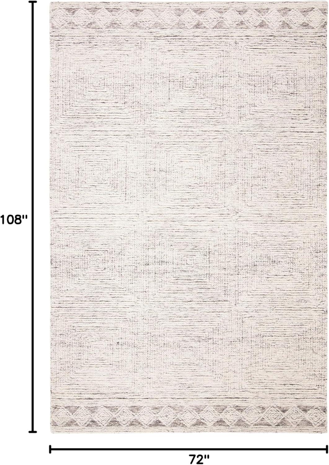 Abstract ABT349 Hand Tufted Area Rug - Ivory/Grey - 6'x9' - Safavieh .