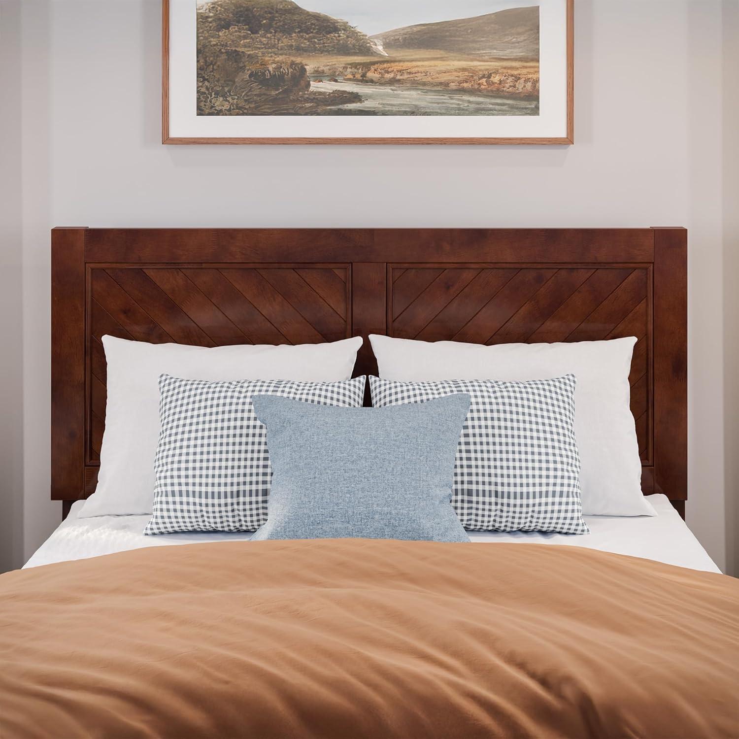 AFI Canyon Walnut Solid Wood Platform Bed with Matching Footboard & Twin Trundle, Full