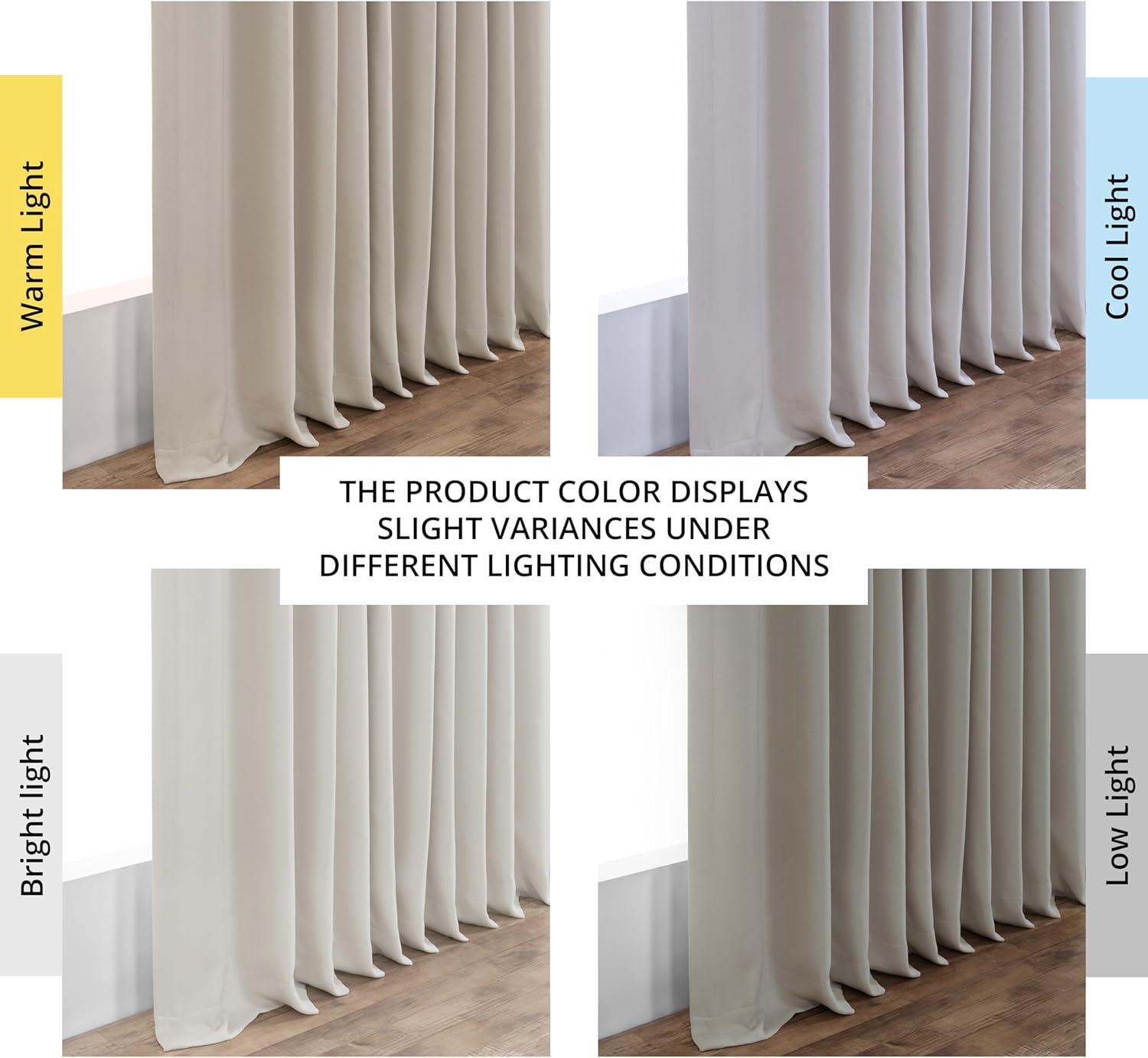 Birch Faux Linen Extra Wide Room Darkening Curtain (1 Panel), Birch, 100W X 120L