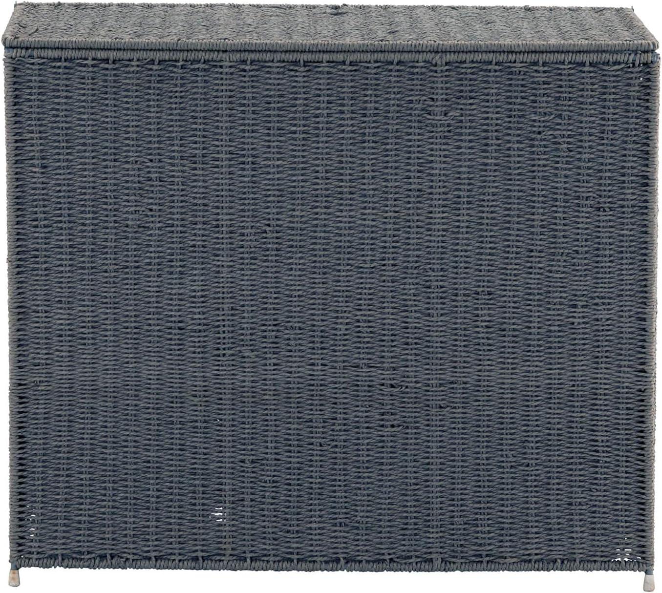 3 Compartment Laundry Sorter, Wicker Laundry Sorter, Gray