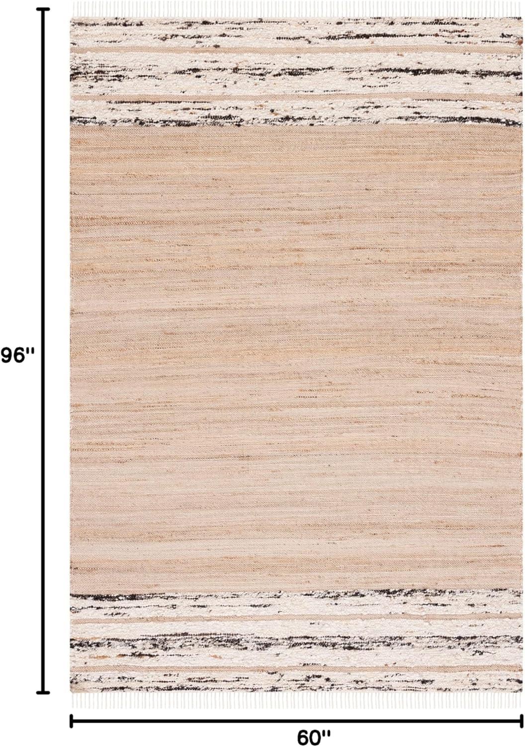 Natura NAT871 Hand Woven Area Rug - Natural/Black - 5'x8' - Safavieh.