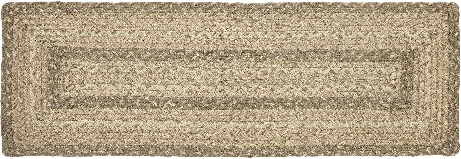 VHC Brands Cobblestone Stair Tread, Jute Blend, Rect, Tan Grey White, 8.5 x 27 inches