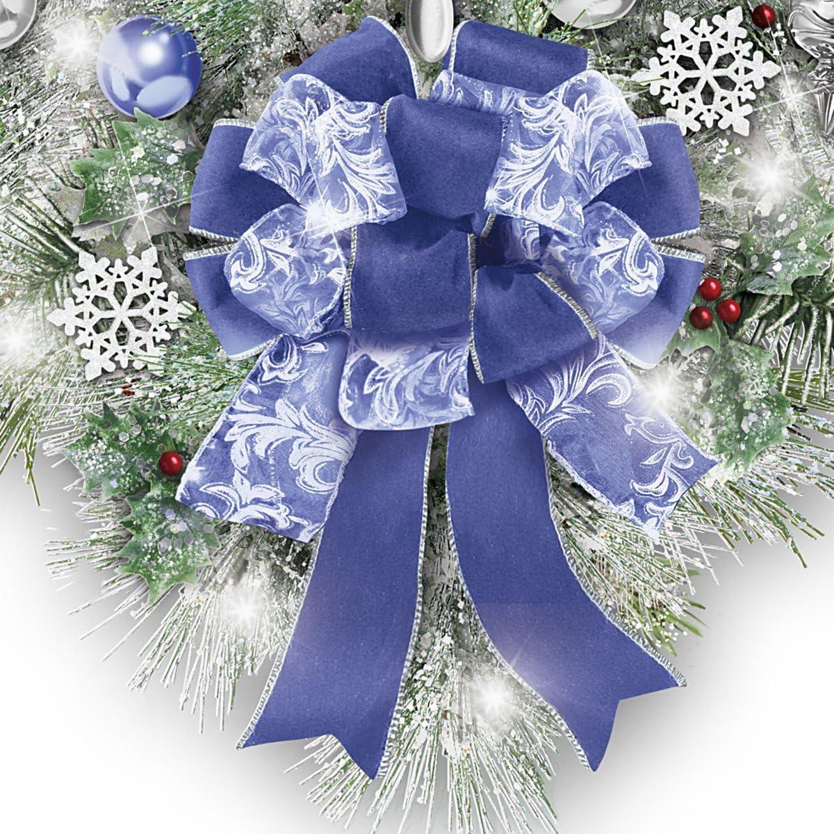 The Bradford Exchange "A Warm Winter Welcome" Lighted Wreath Snowman Christmas Decoration by Thomas Kinkade 24-Inches