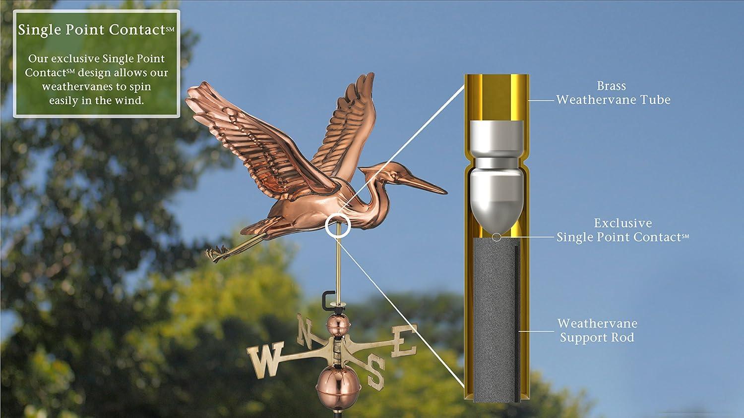 Blue Heron Bird Copper Weathervane