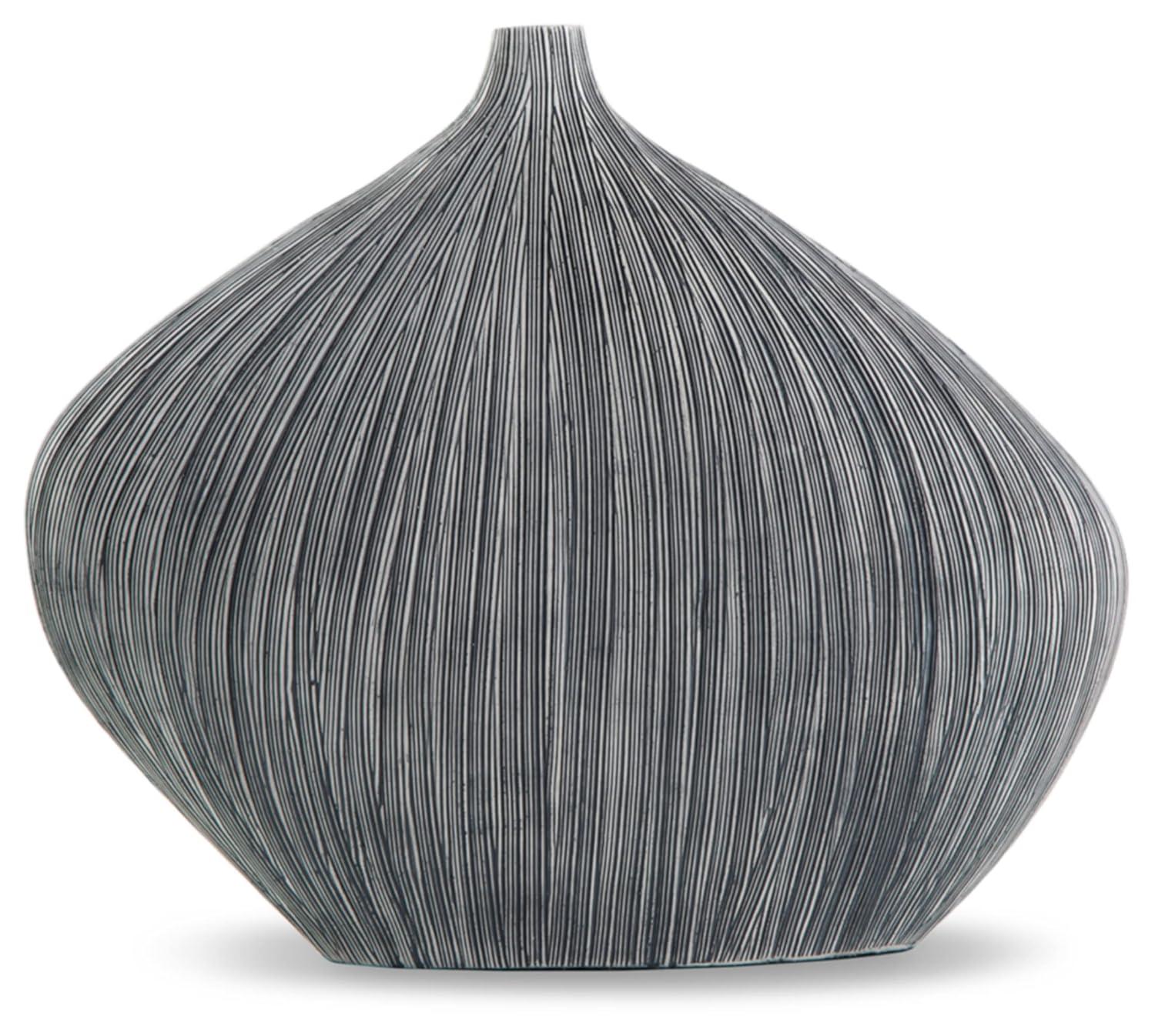 Benjara Crew Decorative Vase, Asymmetrical Design, Black Polyresin Frame, 16 Inch