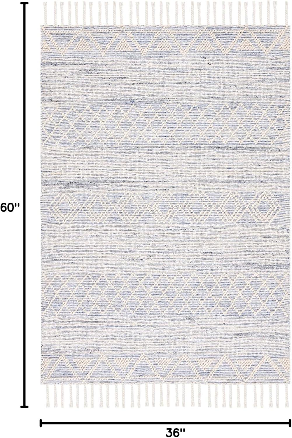 Natura NAT297 Hand Woven Indoor Accent Rug - Ivory/Blue - 3'x5' - Safavieh