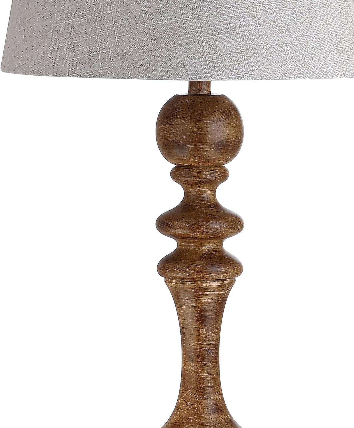 Taylor Rustic 67" Matte Brown Resin Floor Lamp with Gray Linen Shade