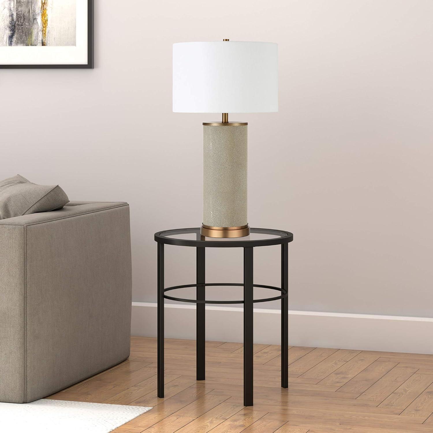 Evelyn&Zoe Gaia 20" Wide Round Side Table, Blackened Bronze