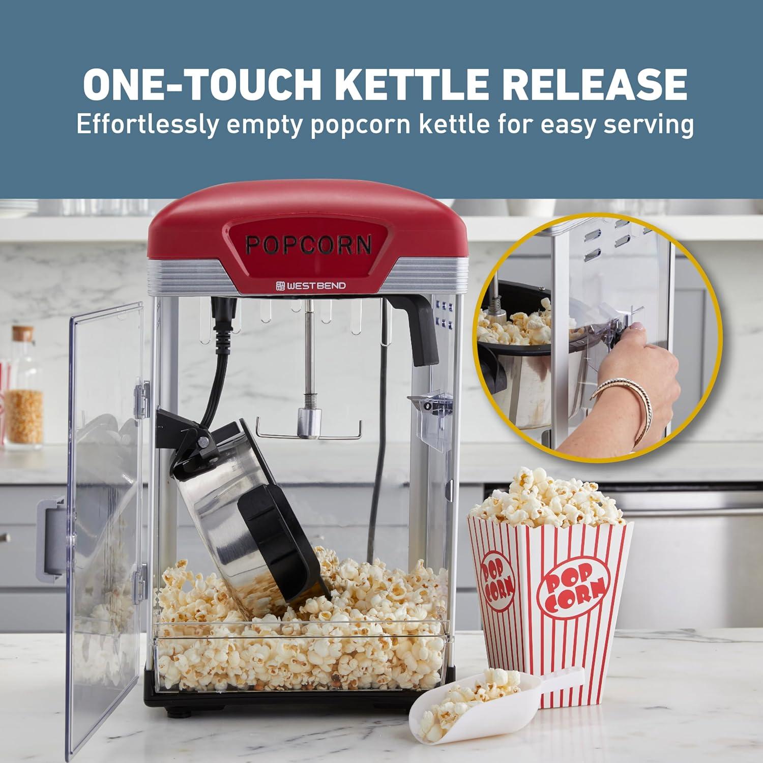 West Bend West Bend Theater Crazy 4 Qt. Popcorn Machine, In Black