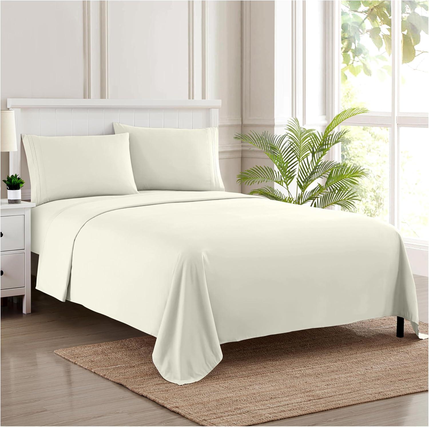Sweet Home Collection Luxurious Classic Soft Solid 1800 Series Microfiber Sheet Set, Various Colors and Sizes