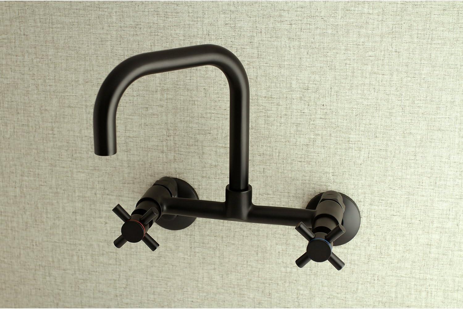 Concord Modern Chrome Wall Mount Kitchen Faucet with Cross Handles