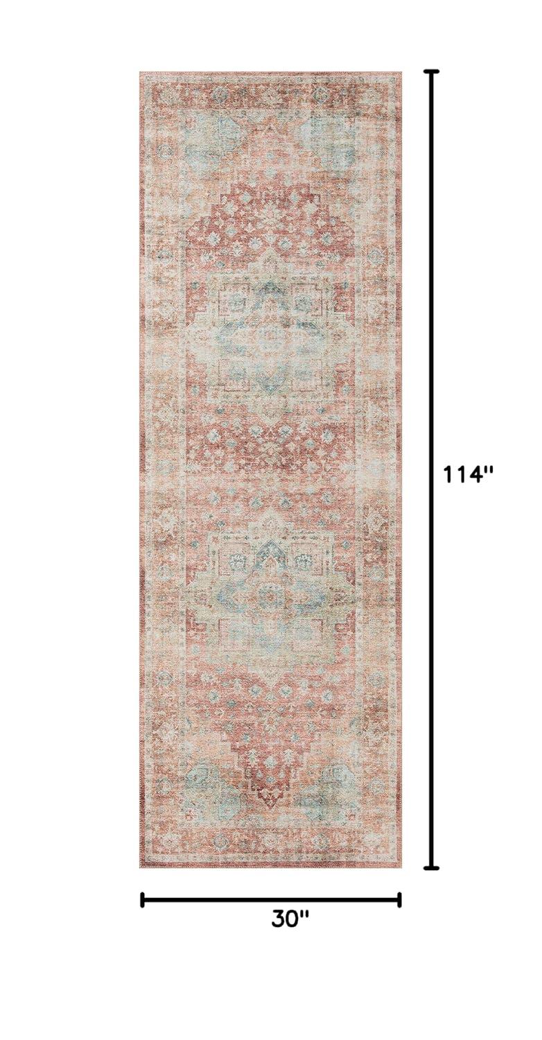 Loloi II Heidi Collection HEI-01 Terracotta / Aqua, Oriental Area Rug 2'-6" x 9'-6"