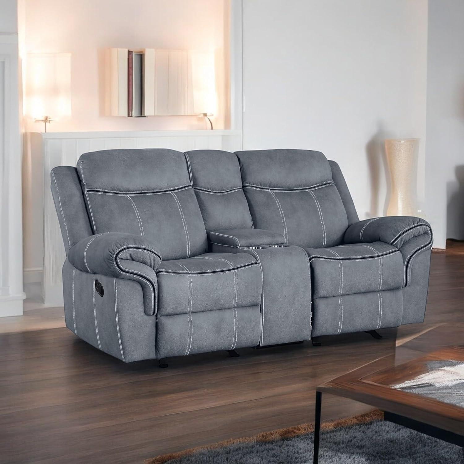 Acme Furniture 78" Zubaida Sofa Two Tone Gray Velvet