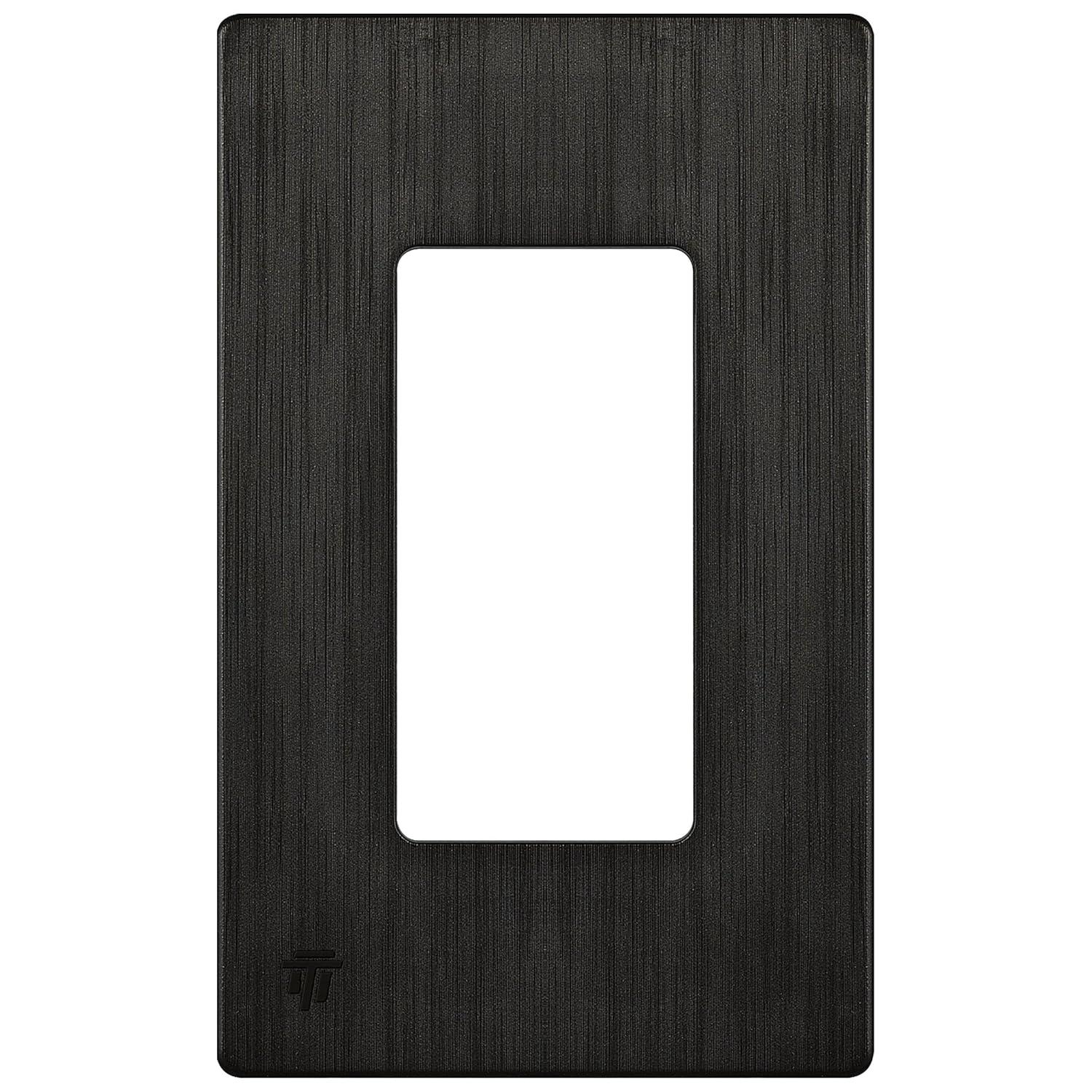 ENERLITES Elite Series Screwless Decorator Wall Plate, Child Safe Outlet Cover, Size 1-Gang Unbreakable Polycarbonate Thermoplastic, SI8831-BDB Brushed Dark Bronze