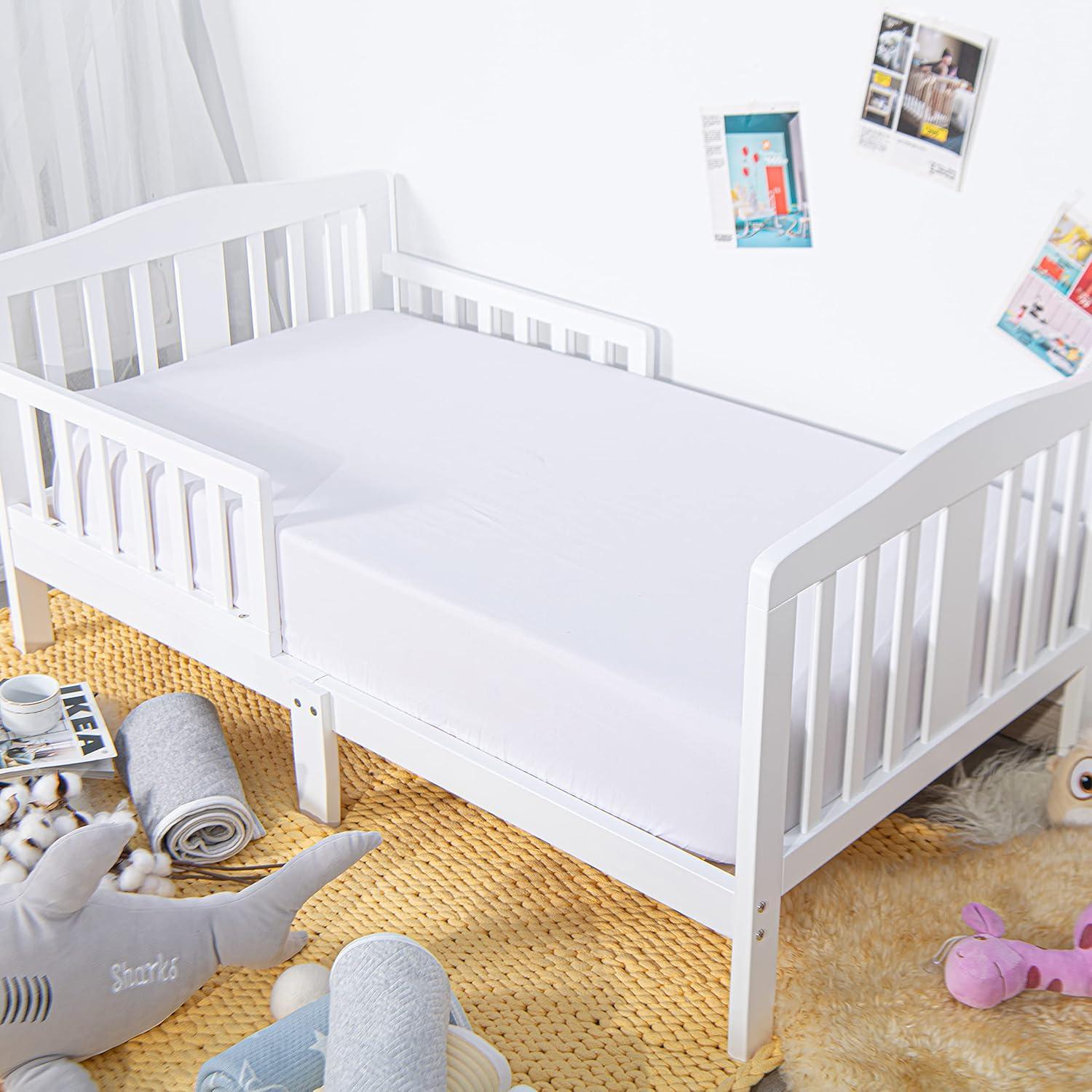 Brushed Microfiber Fitted Crib Sheet, Super Soft and Cozy Crib Sheet for Boys, Girls, 28x52 Inches, White - NTBAY