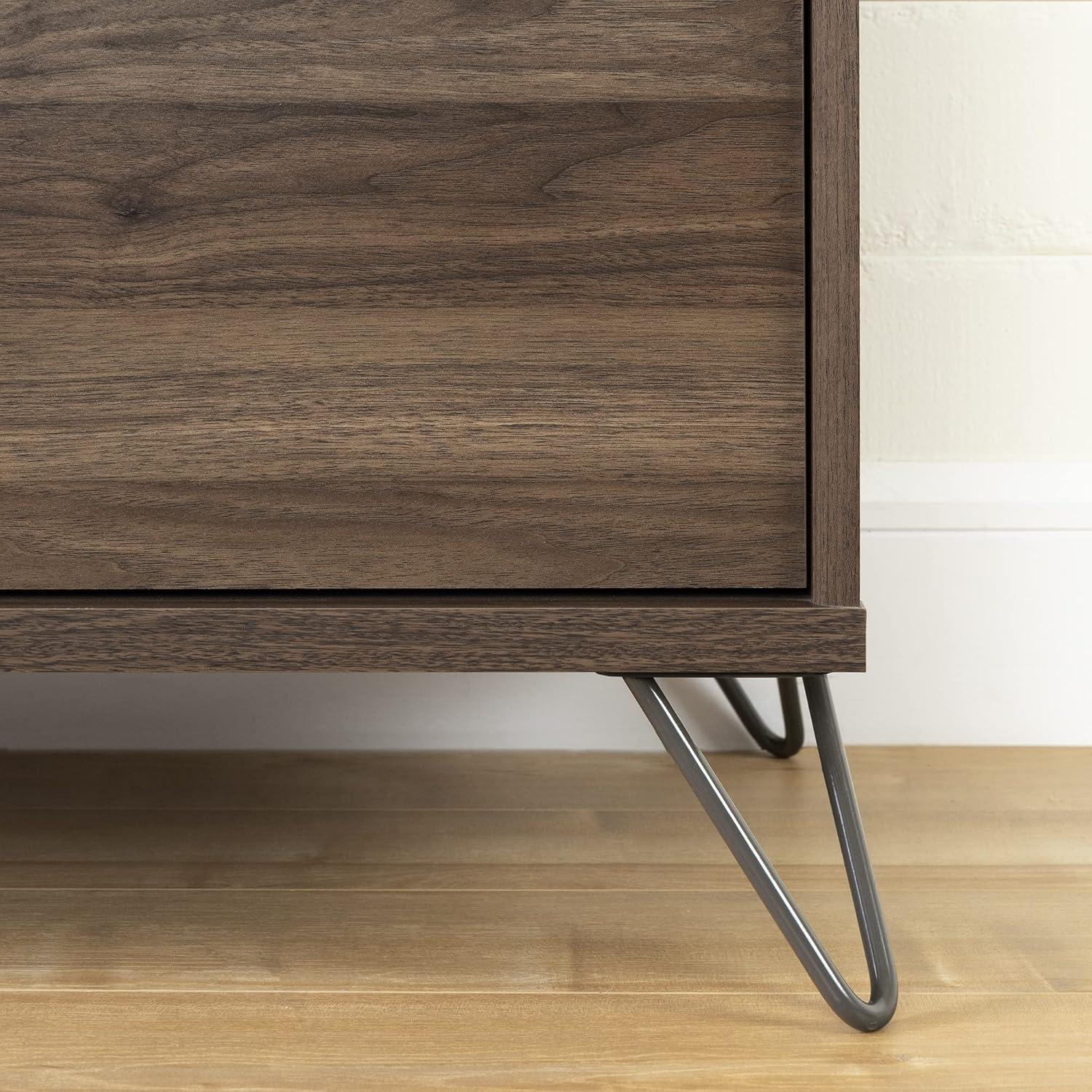 Olvyn 2 Drawer Nightstand Natural Walnut/Charcoal - South Shore