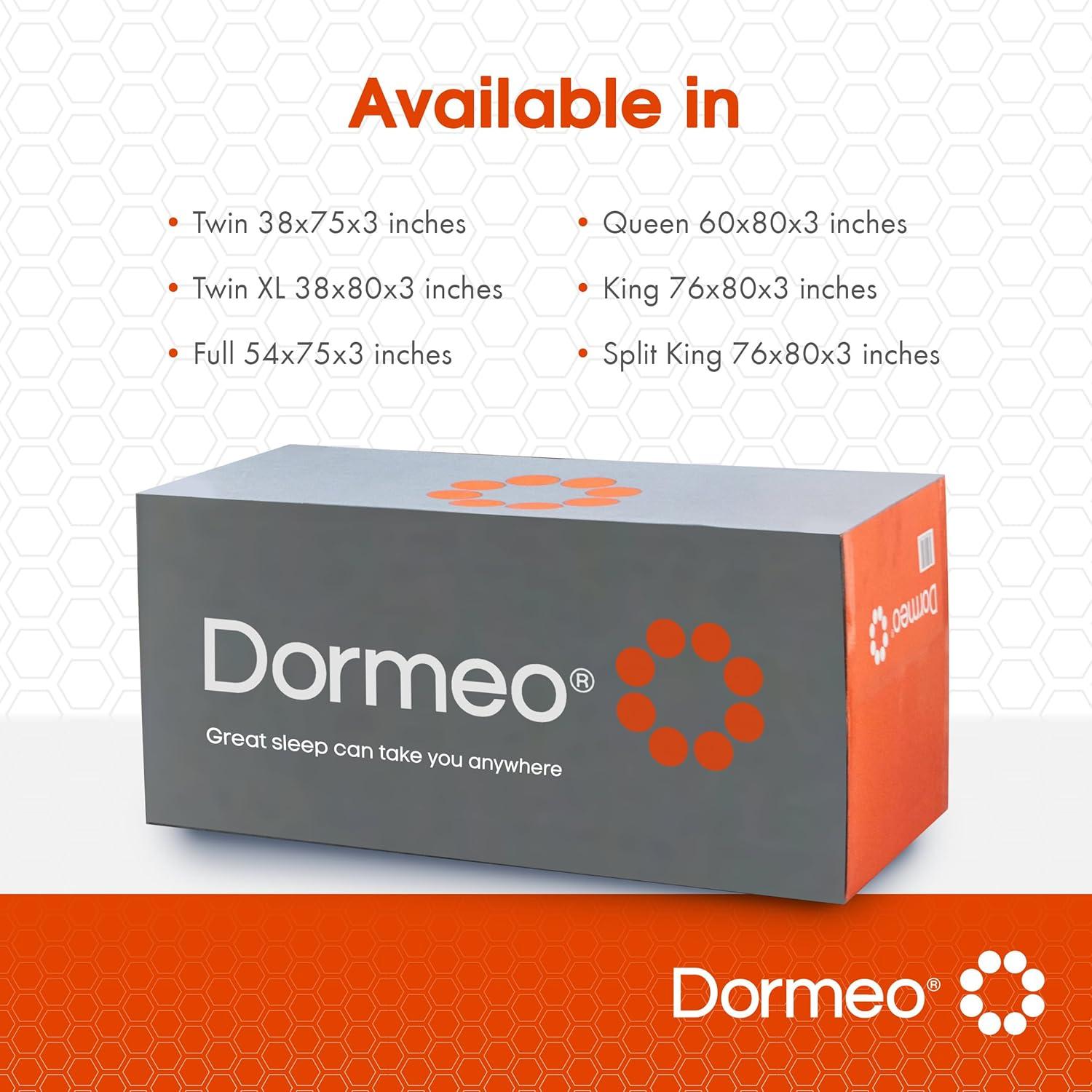 Dormeo Dormeo Premium Cooling Mattress Topper - 3-Inch, 3-Zone OctaspringⓇ Technology for Optimal Back Support, Anti-Slip Bottom