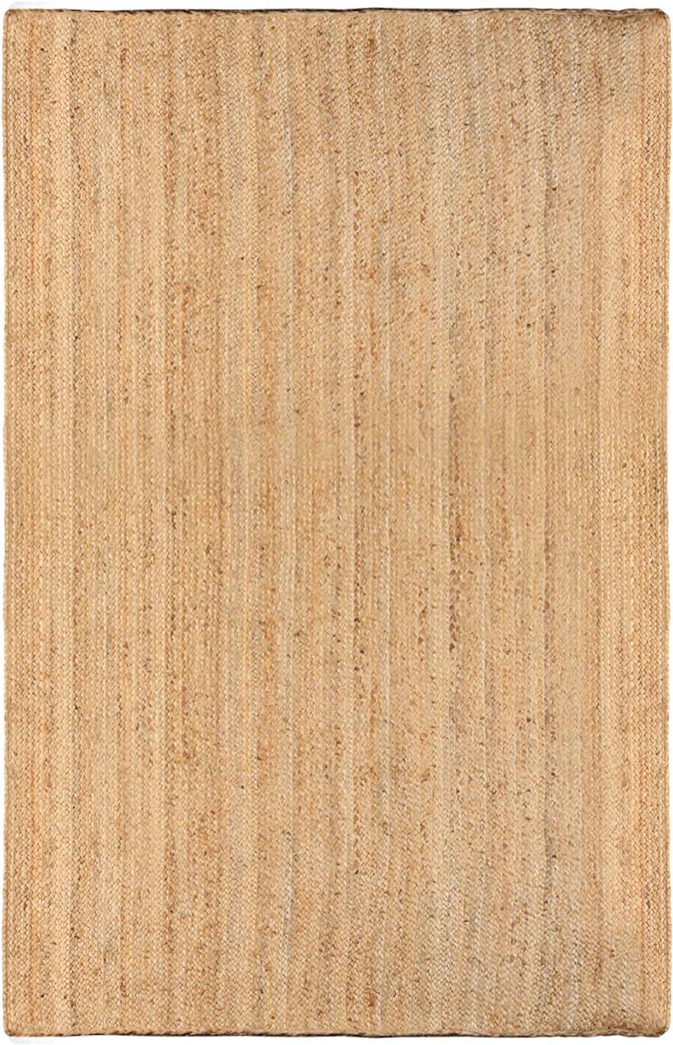 Hand-Woven Natural Jute 8' x 10' Braided Area Rug