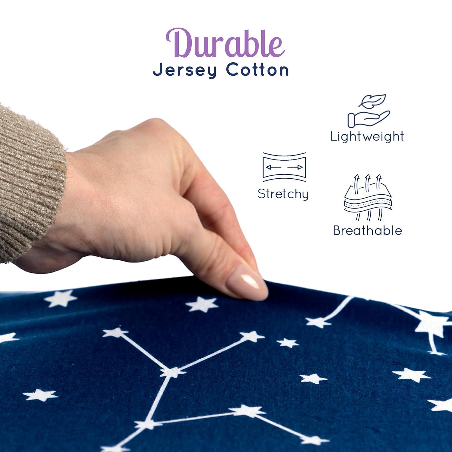 GROW WILD Pack n Play Fitted Sheets 3 Pack - 38” x 24" Jersey Cotton Crib Sheets