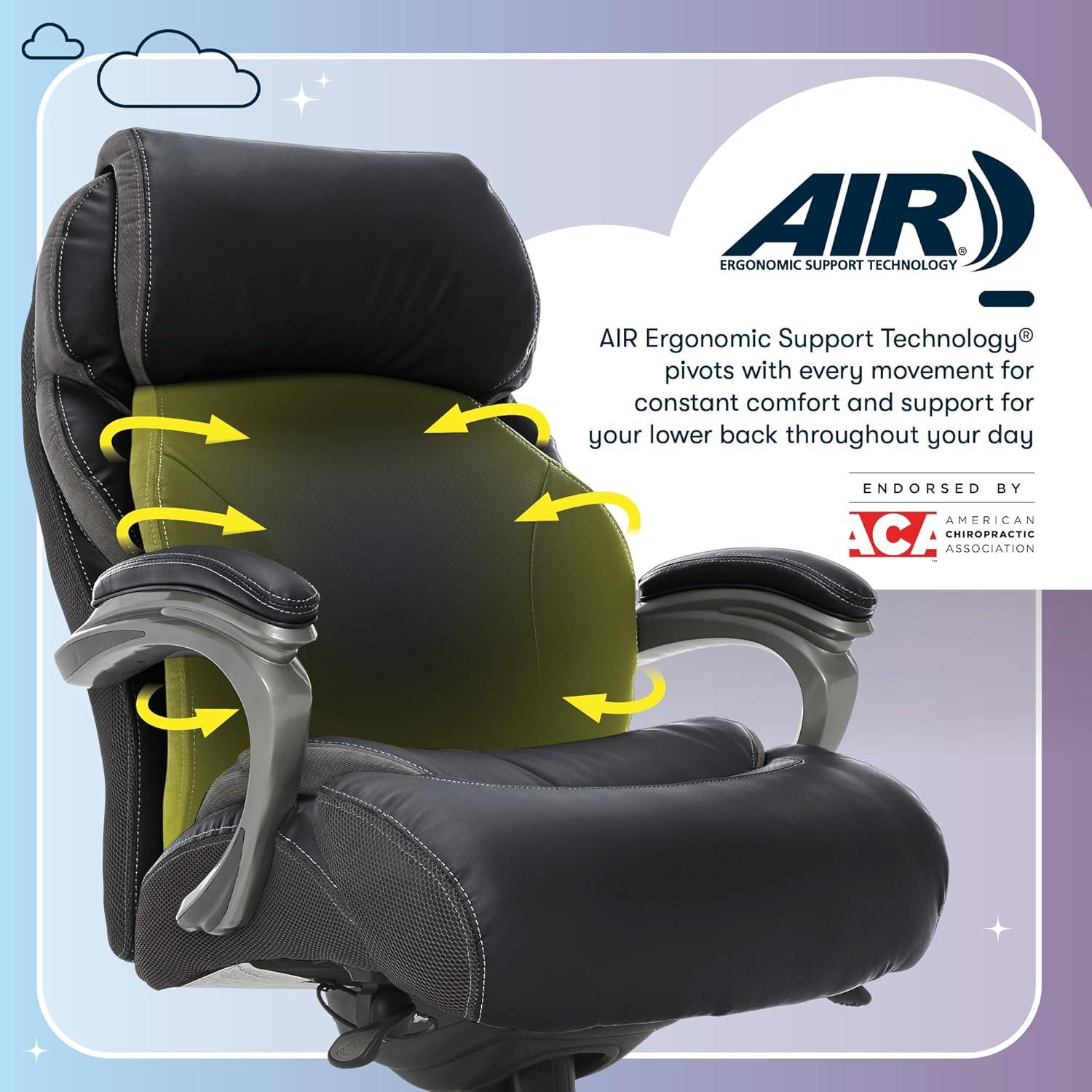 Serta Serta Jackson Big and Tall Executive Office Chair with AIR Technology and Smart Layers