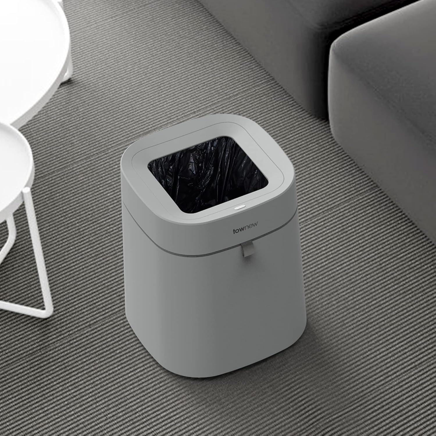 White Touchless 4.4-Gallon Self-Sealing Smart Trash Can