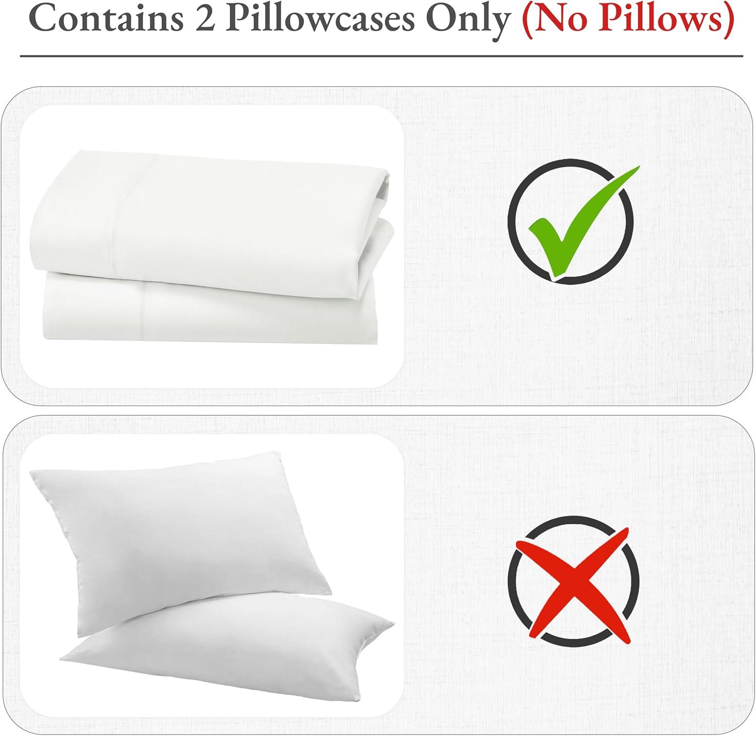 400 Thread Count Pillowcases, 100% Cotton Sateen, Soft & Cooling by California Design Den - Ivory, Standard/Queen Pillowcases