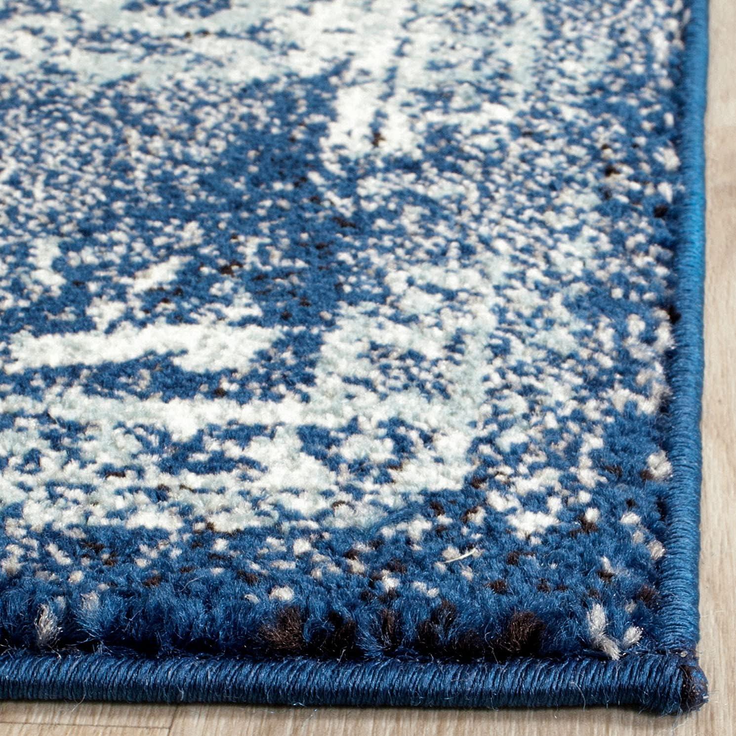 Evoke EVK256 Power Loomed Indoor Runner - Blue/Ivory - 2'2"x17' - Safavieh