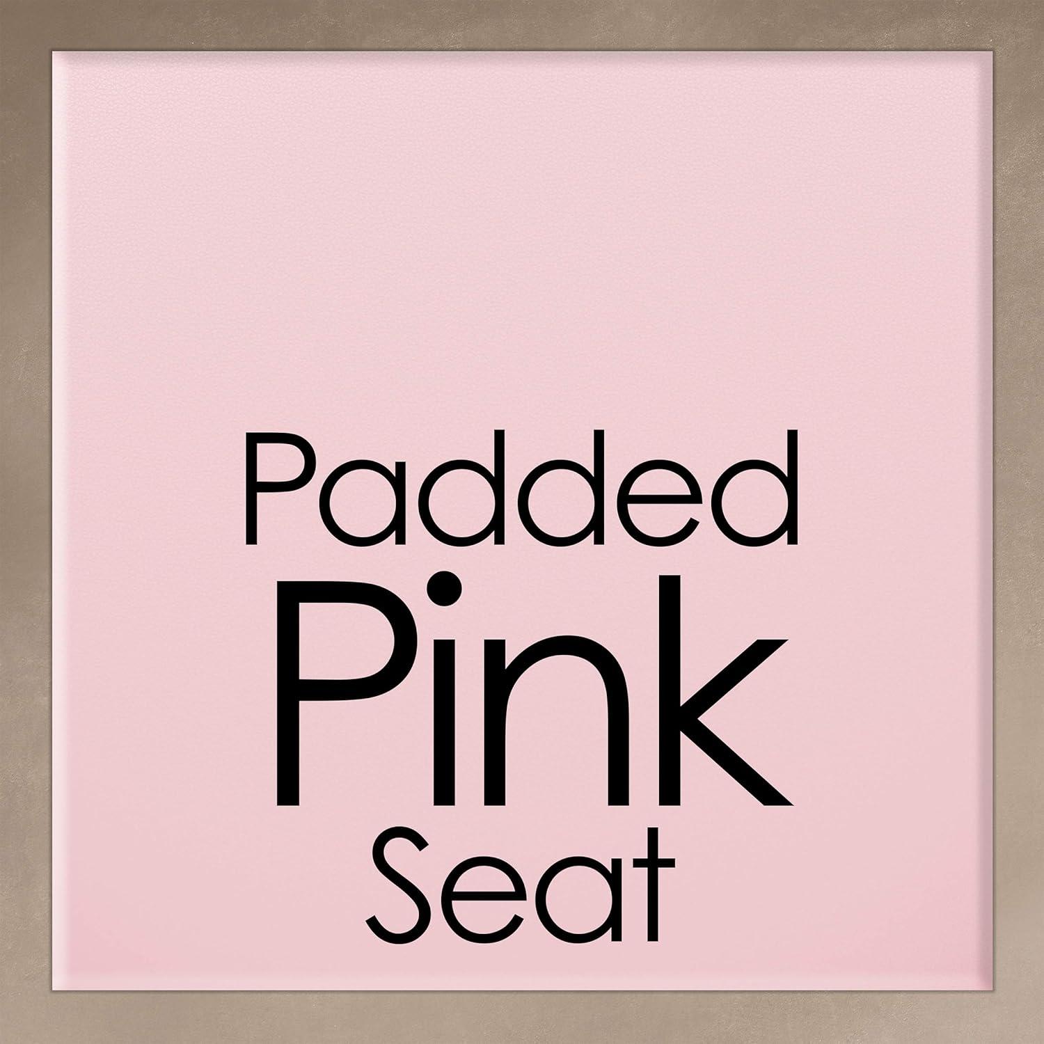 Trademark Global  24 x 14.5 in. Home Collection Cushioned Folding Stool - Pink