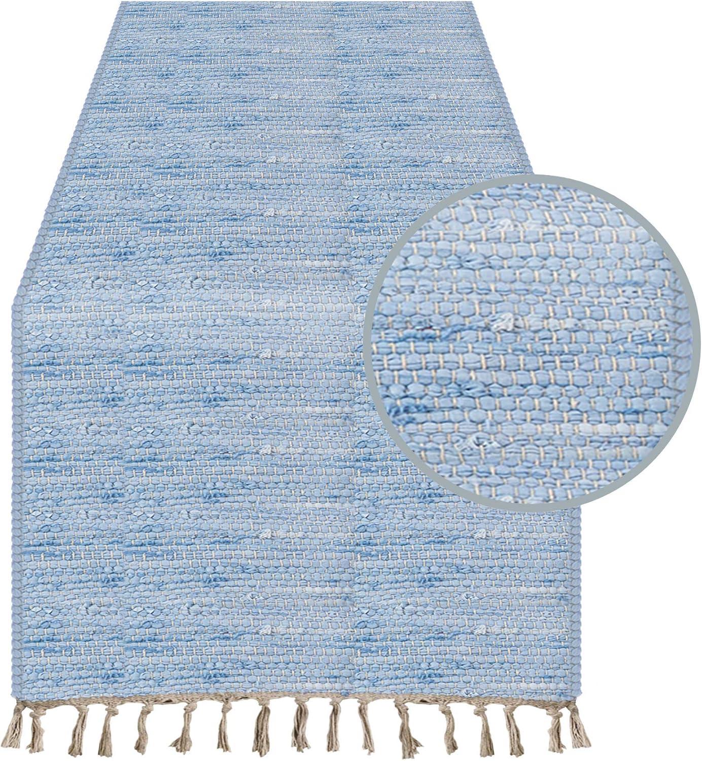 Saro Lifestyle Striped Chindi Table Runner