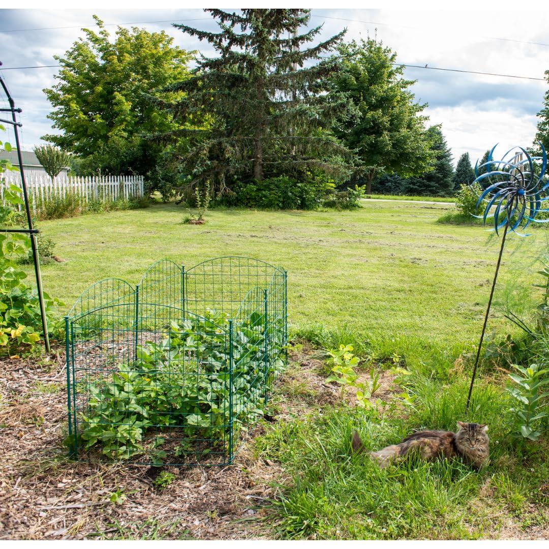 6-Panel Green Iron Garden Fence with Gate