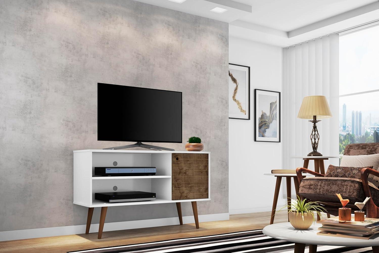 Liberty Mid-Century Modern 2 Shelves and 1 Door TV Stand for TVs up to 46" - Manhattan Comfort