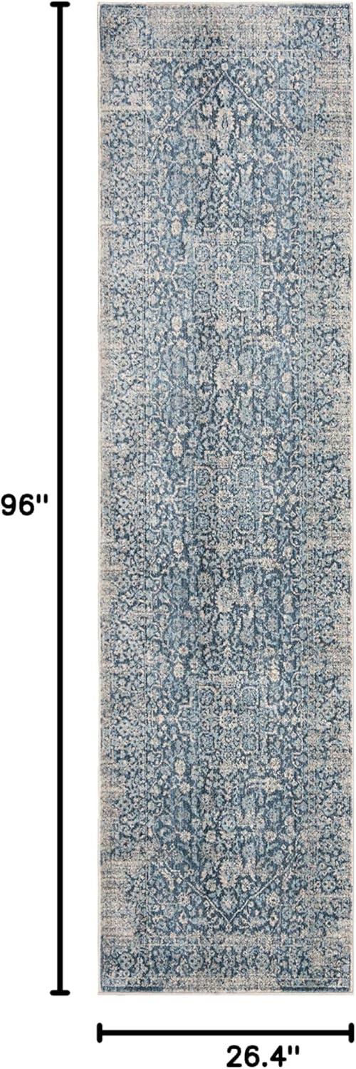 Vintage Persian VTP484 Power Loomed Area Rug - Blue/Ivory - 8'x10' - Safavieh.