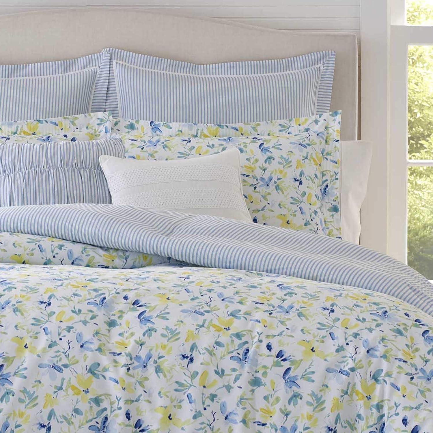 Laura Ashley Laura Ashley Nora Blue Cotton Comforter Bonus Set