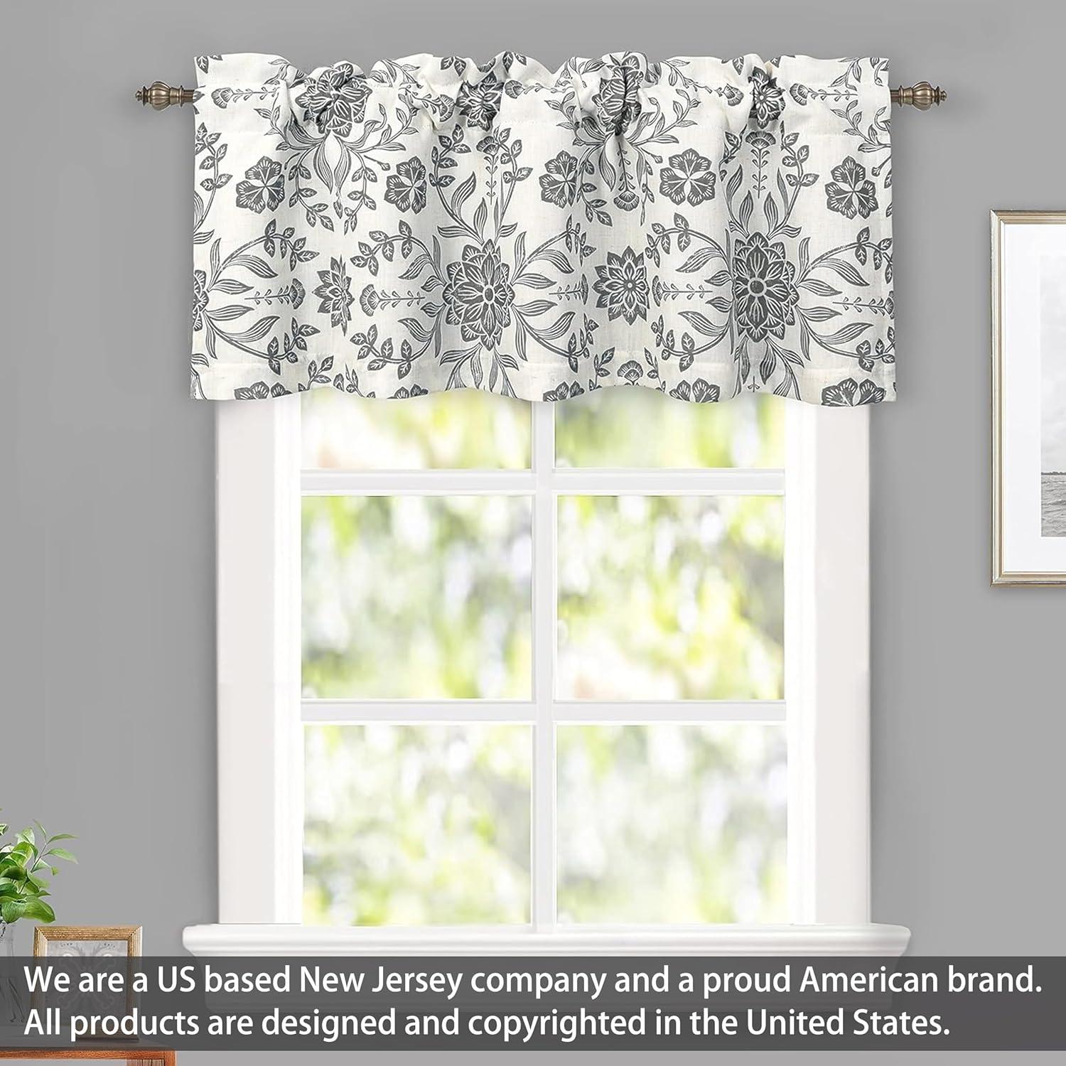 Twyla Floral Tailored 52'' W Window Valance