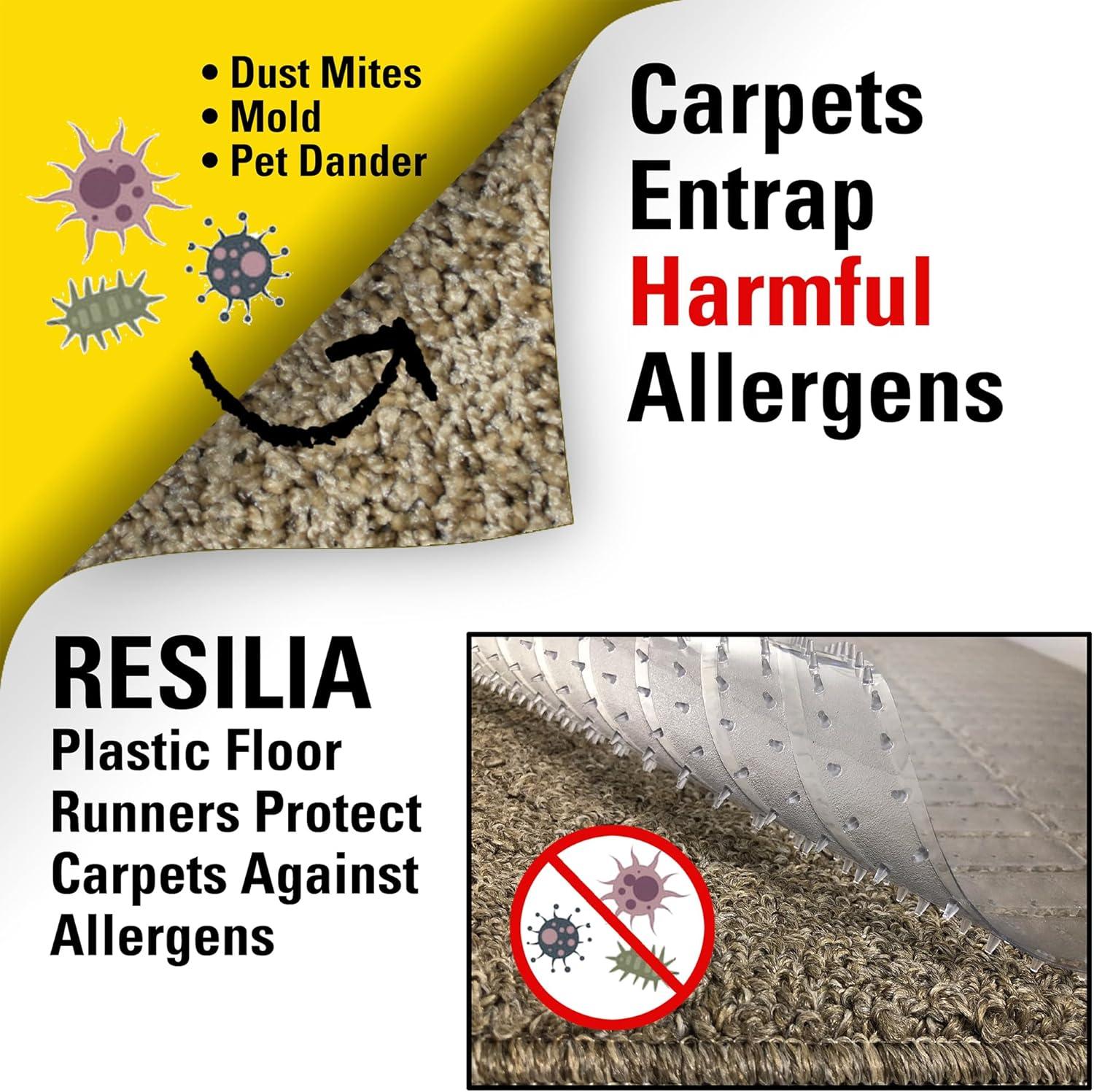 Resilia 27" x 6' Clear Vinyl Plastic Deep-Pile Floor Runner/Protector