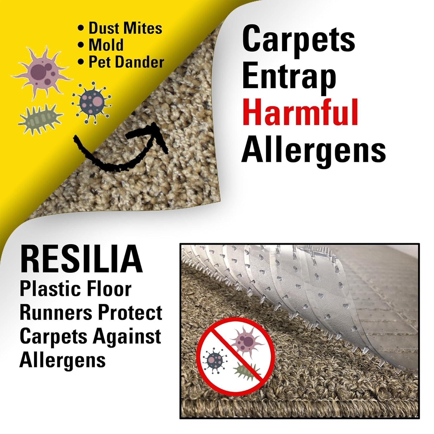 Resilia 27" x 6' Clear Vinyl Plastic Deep-Pile Floor Runner/Protector