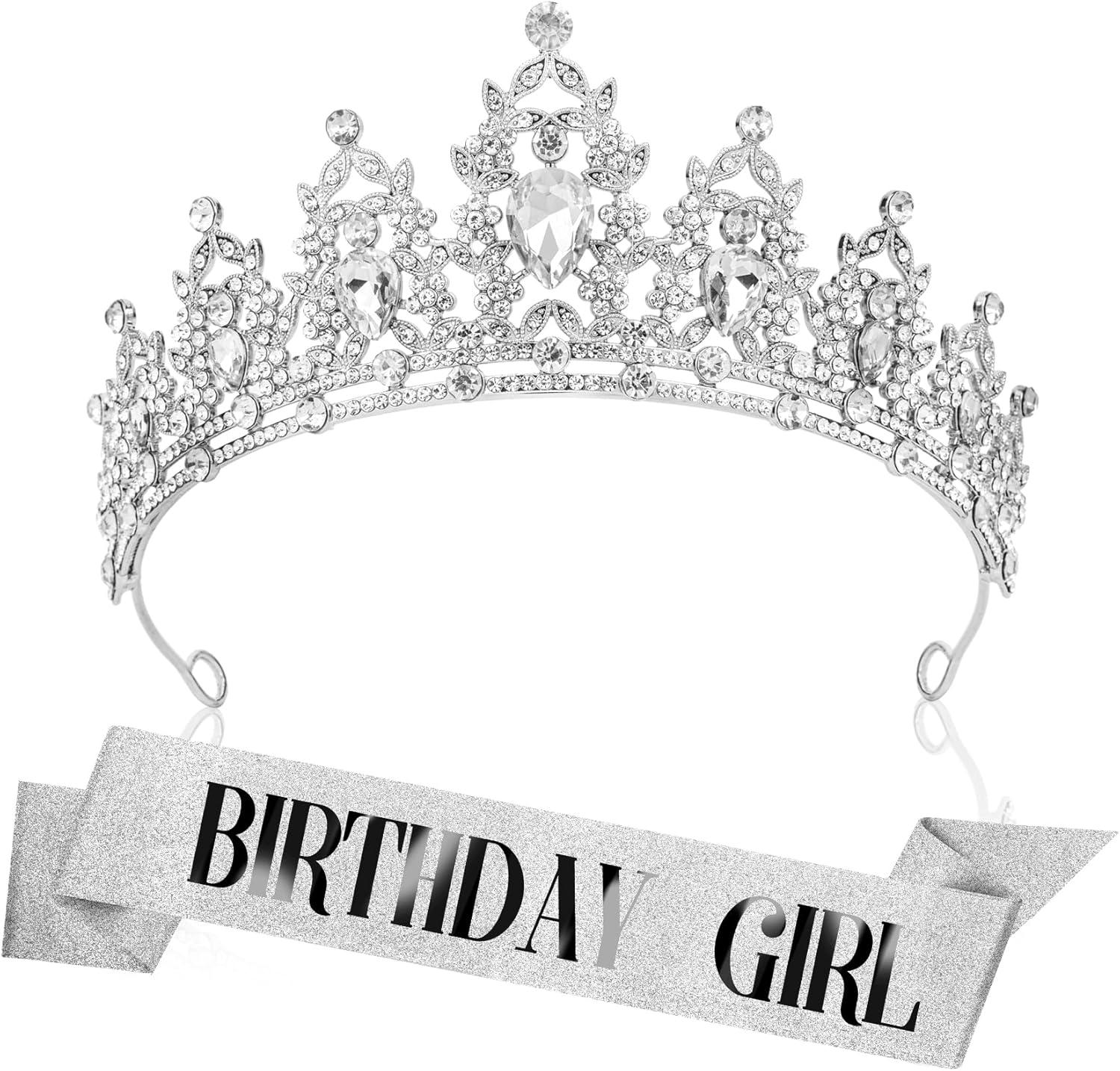 Hilingoto Clearance! Birthday Girl Crown with Birthday Sash Birthday Girl Headband Birthday Crowns for Women for Women Happy Birthday Decorations Birthday Party Supplies Girl Party Balloon