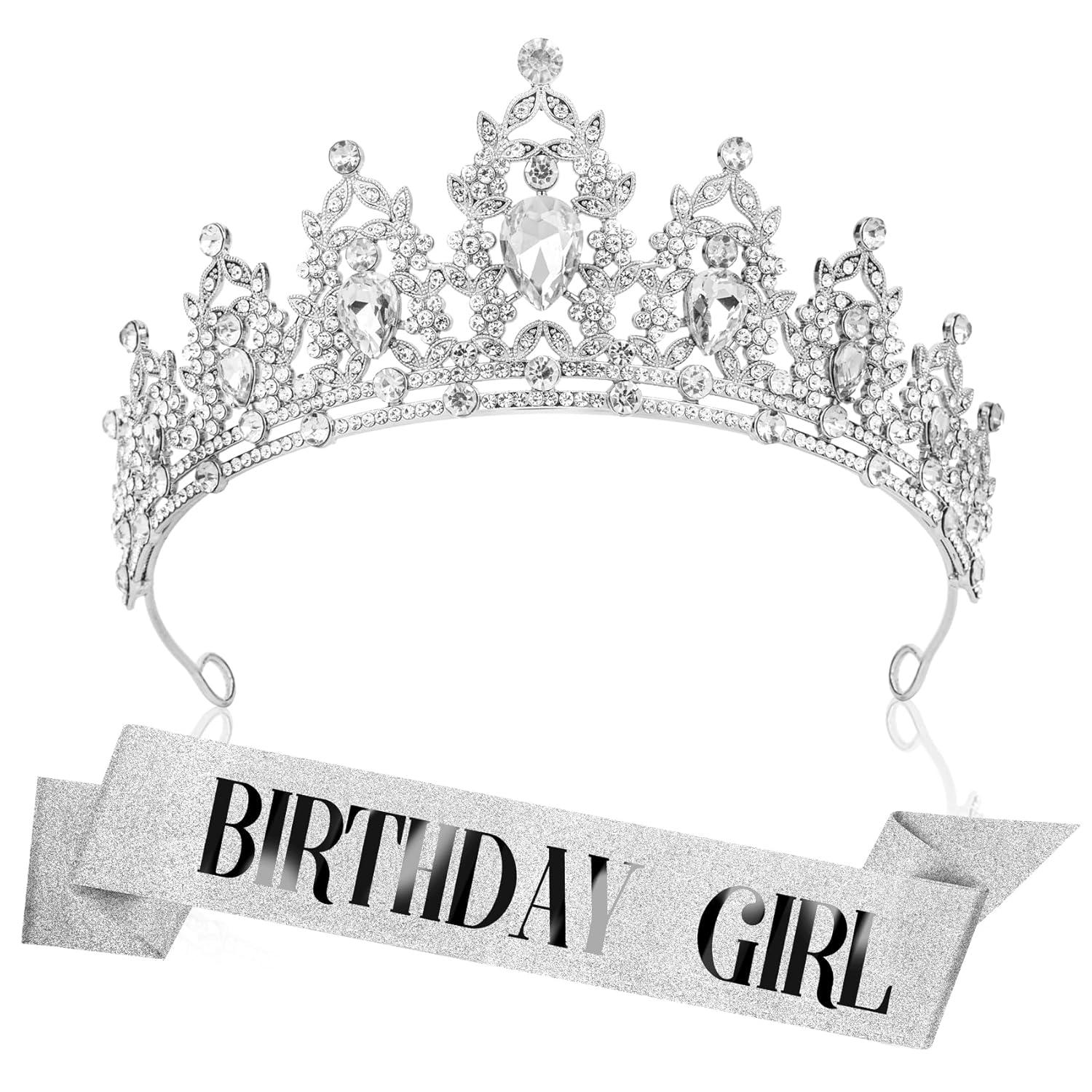 Hilingoto Clearance! Birthday Girl Crown with Birthday Sash Birthday Girl Headband Birthday Crowns for Women for Women Happy Birthday Decorations Birthday Party Supplies Girl Party Balloon