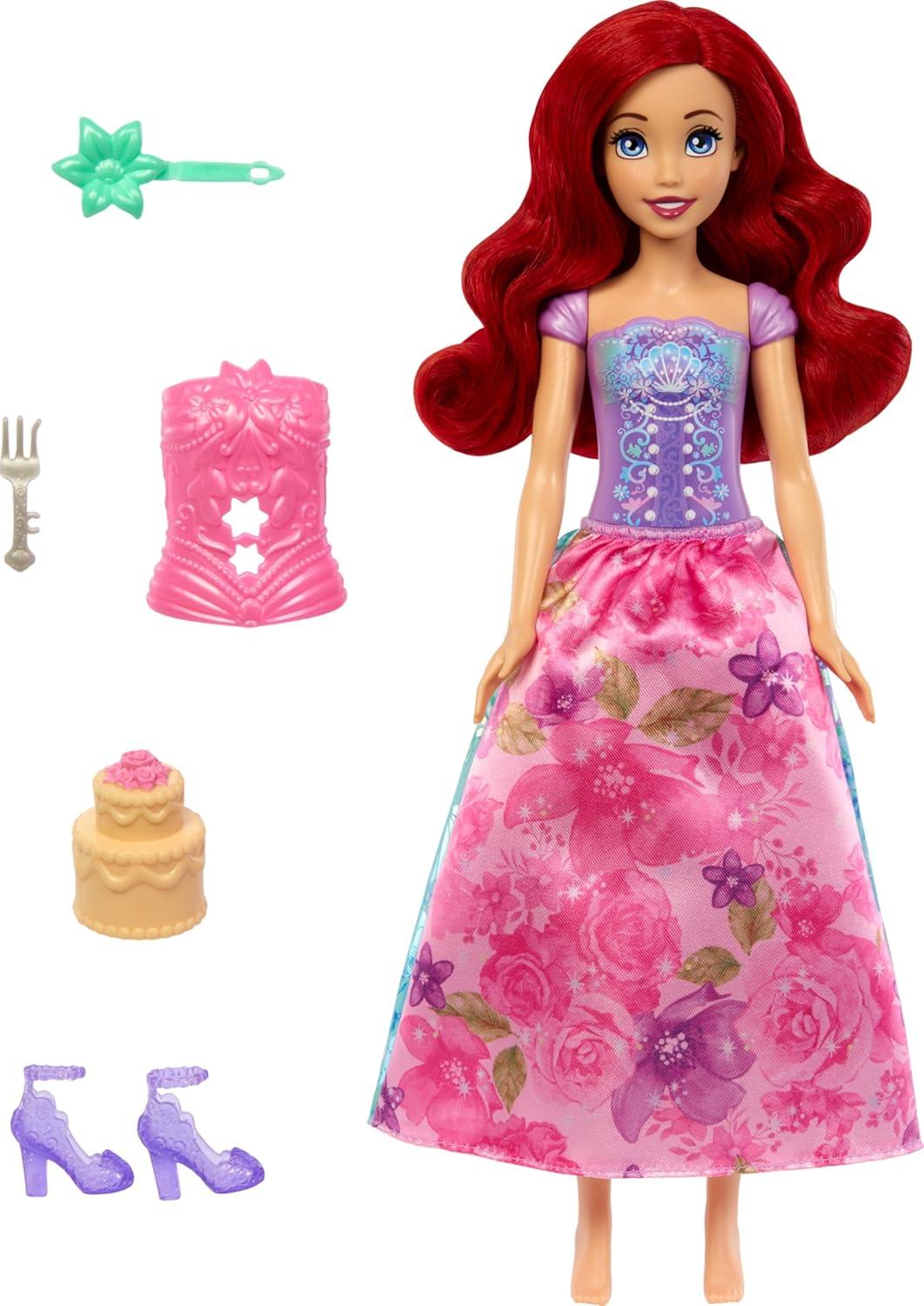 Disney Princess Spin & Reveal Ariel Fashion Doll & Accessories with 11 Surprises