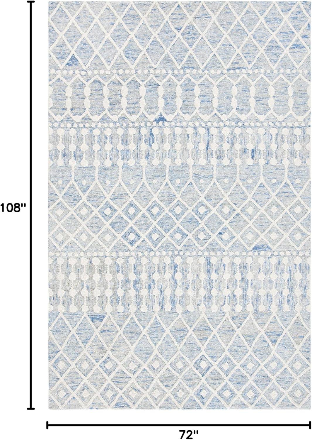 Blossom BLM115 Hand Tufted Area Rug - Blue/Ivory - 6'x9' - Safavieh.