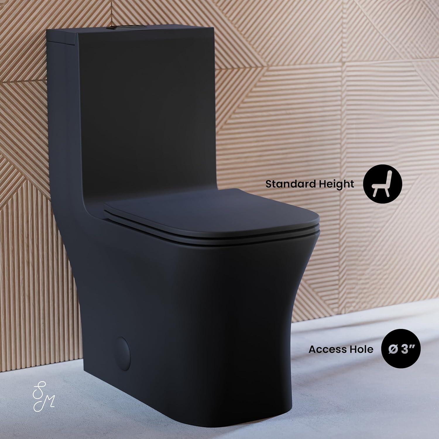 Concorde One Piece Square Toilet Dual Flush, Brushed Gold Hardware 1.1/1.6 gpf