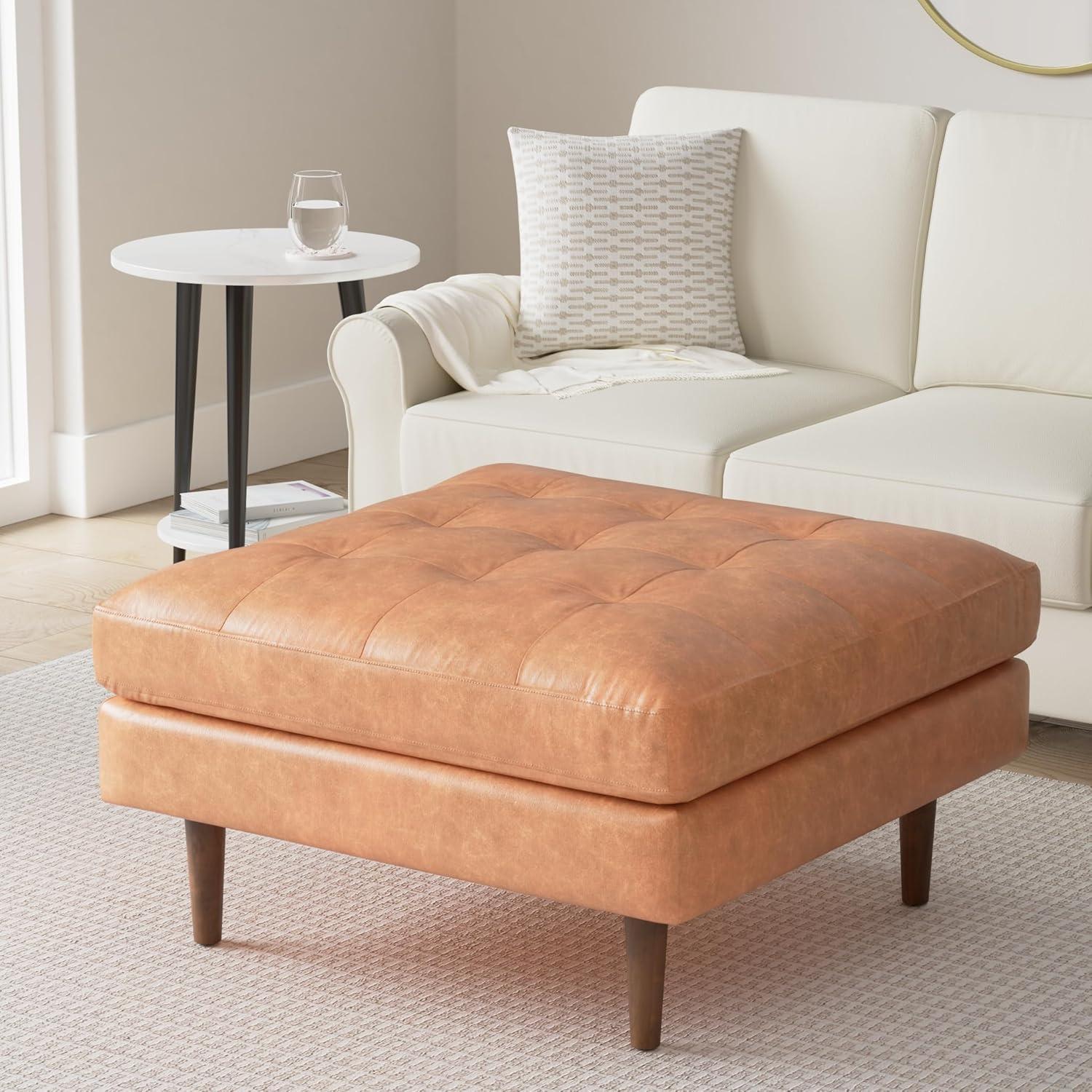 Athan Full-Grain Italian Genuine Leather Bench