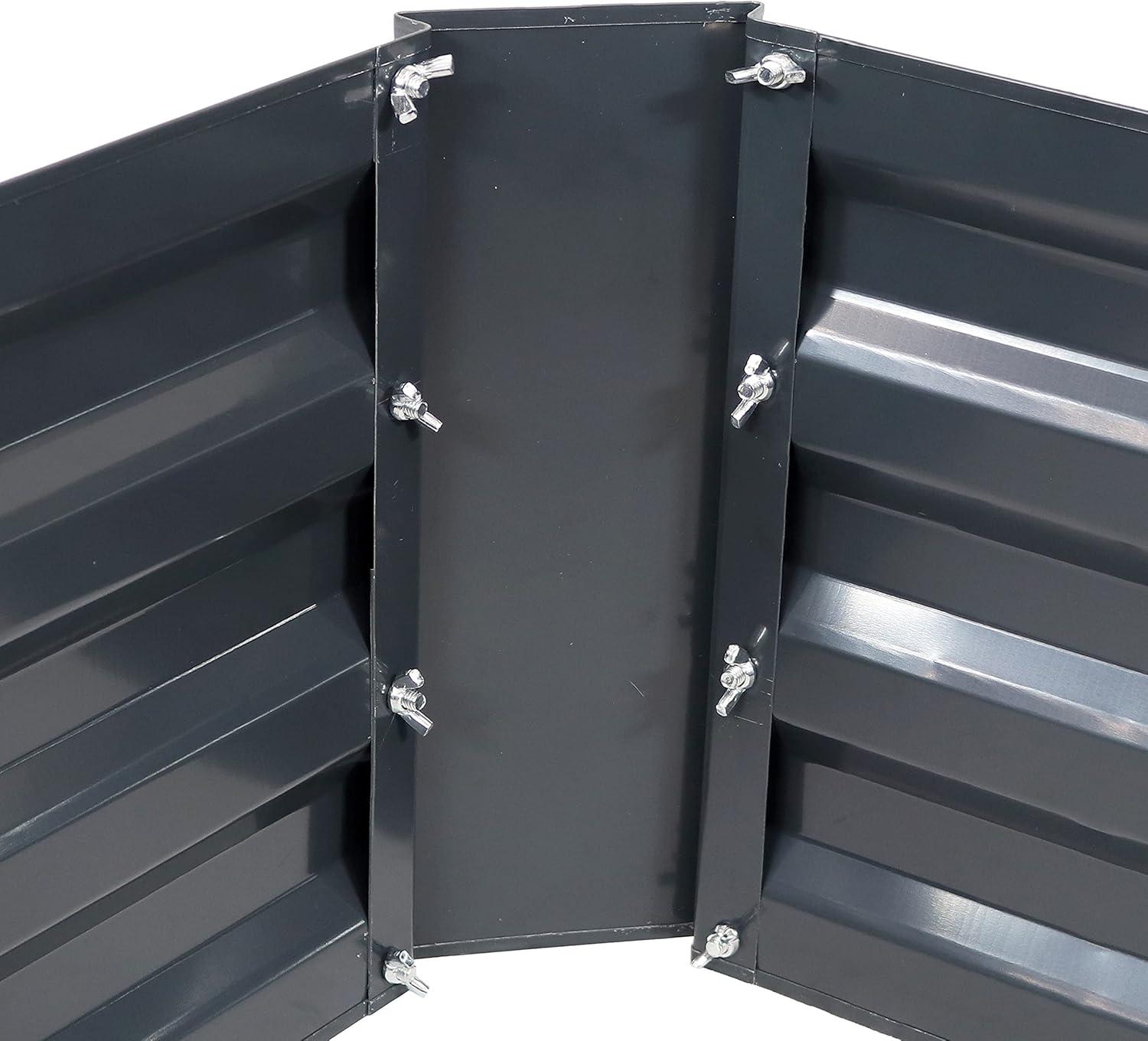 Sunnydaze Hot Dip Galvanized Steel Raised Garden Bed for Plants, Vegetables, and Flowers - 48" L x 11.75" H - Dark Gray