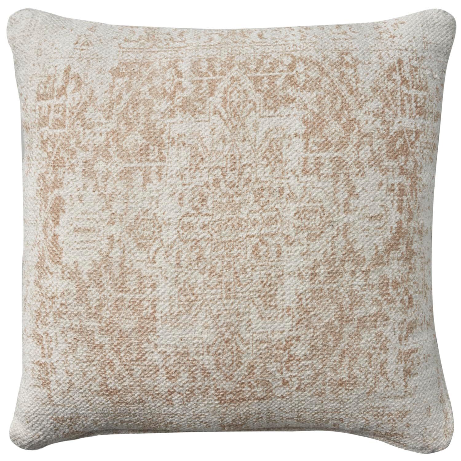 20"x20" Oversize Nicole Curtis Vintage Medallion Indoor Square Throw Pillow Ivory/Navy - Nicole Curtis: Handmade, 100% Cotton, Zipper Closure