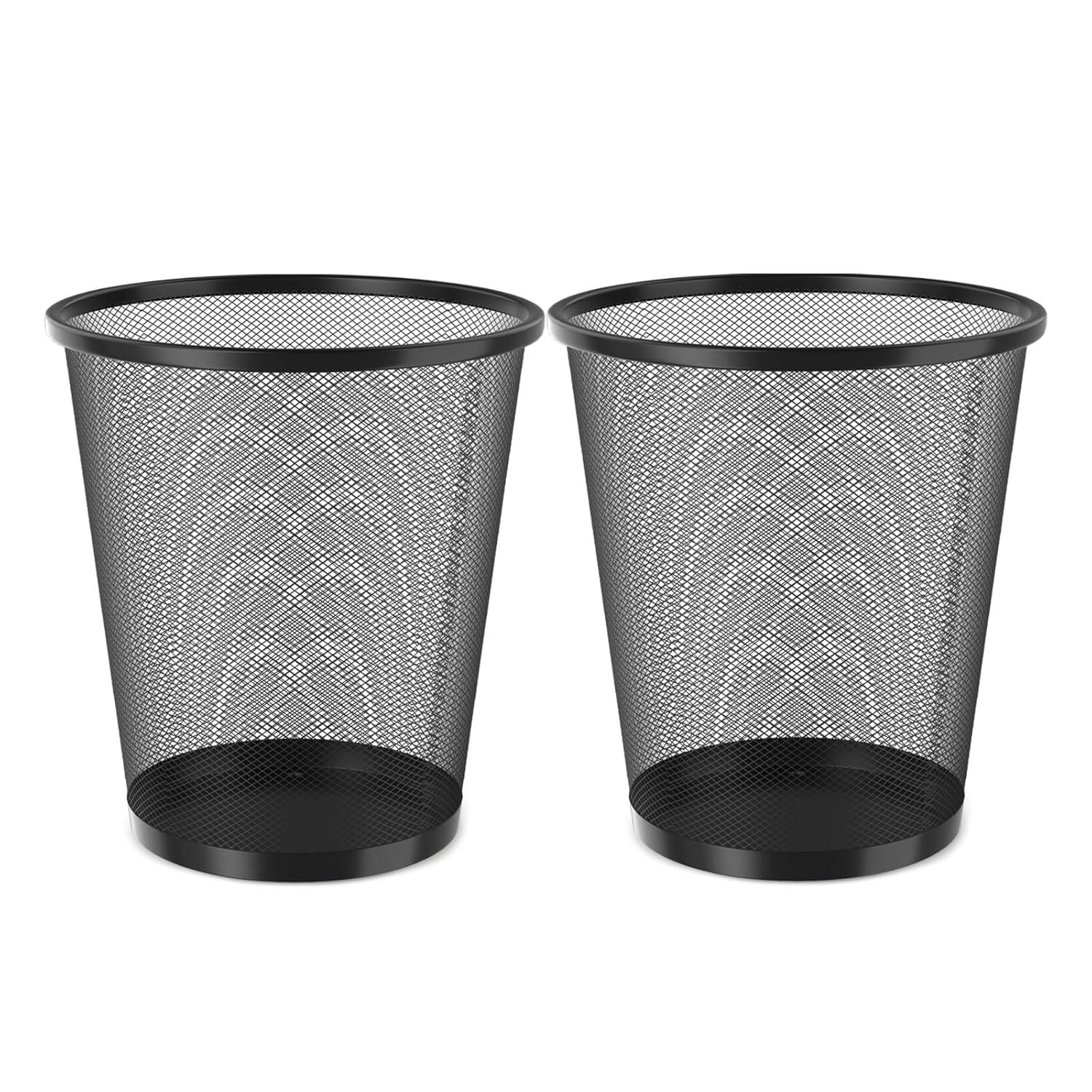 5 Gallon Mesh Trash Cans Wastebaskets Waste Basket Recycling Garbage Container Bin for Home Office (Set of 2)