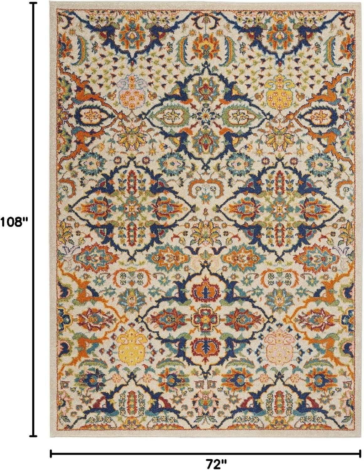 Nourison Allur Boho Indoor Area Rug Ivory Multicolor 6' x 9'