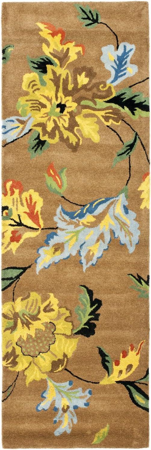 SAFAVIEH Soho Colin Floral Wool Area Rug, Brown/Multi, 8'3" x 11'