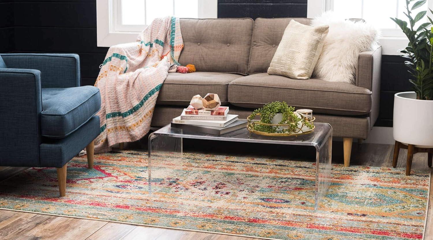 Unique Loom 9' 0 x 12' 2 Blue Sedona Yellowstone Area Rug